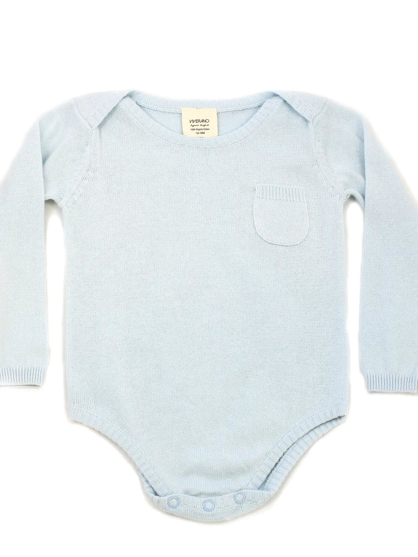 viverano long sleeve onesie sweater onesie organic cotton body suit blue