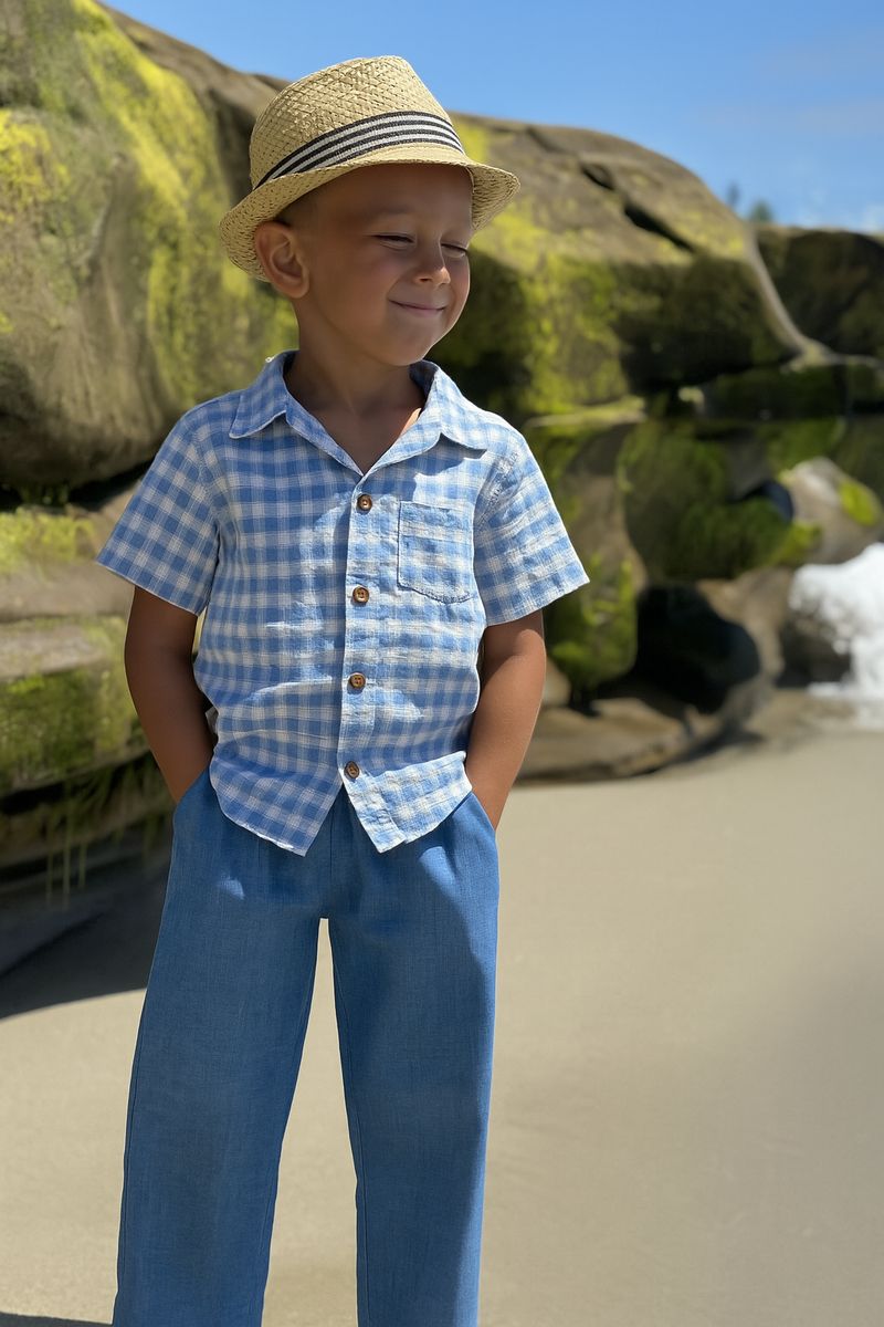 Lightweight straw hat for boys summer outfit