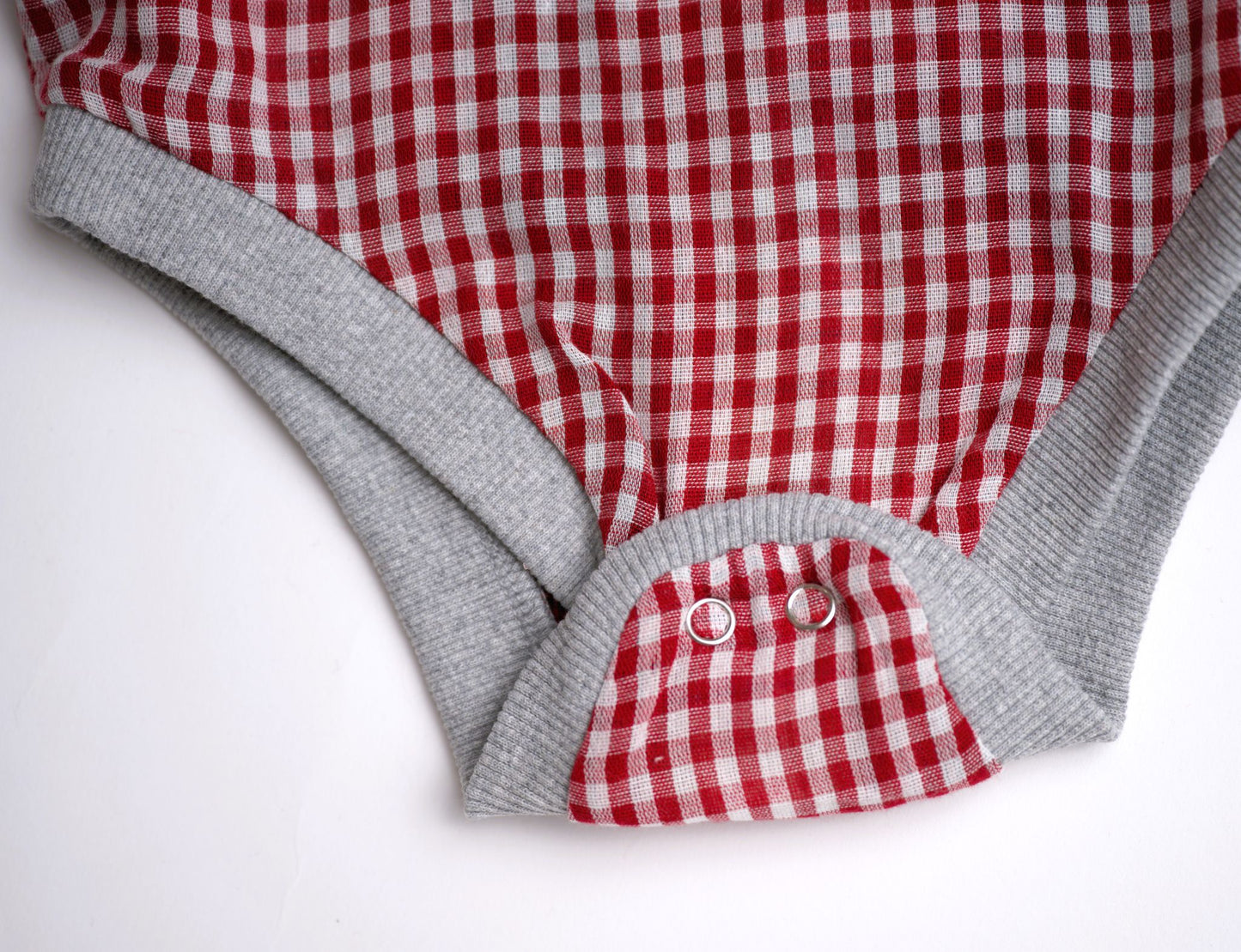 Me & Henry Jasper Woven Onesie – Red Micro Plaid