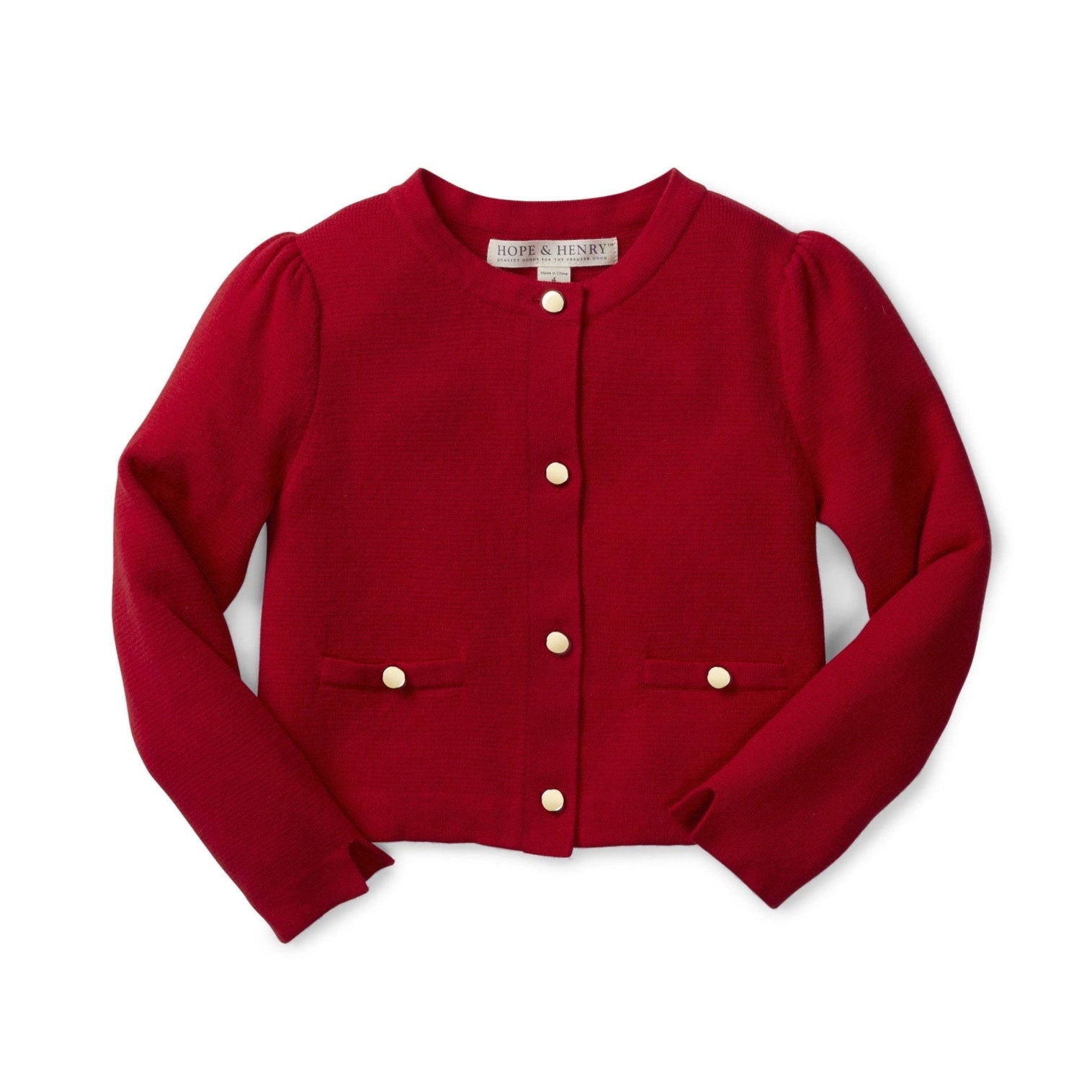 hope and henry, red, milano stitch, cardigan, long sleeve, dressy, christmas, organic cotton