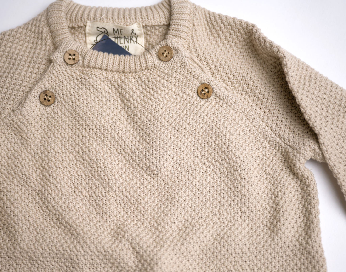 Me & Henry Morrison Baby Sweater – Cream