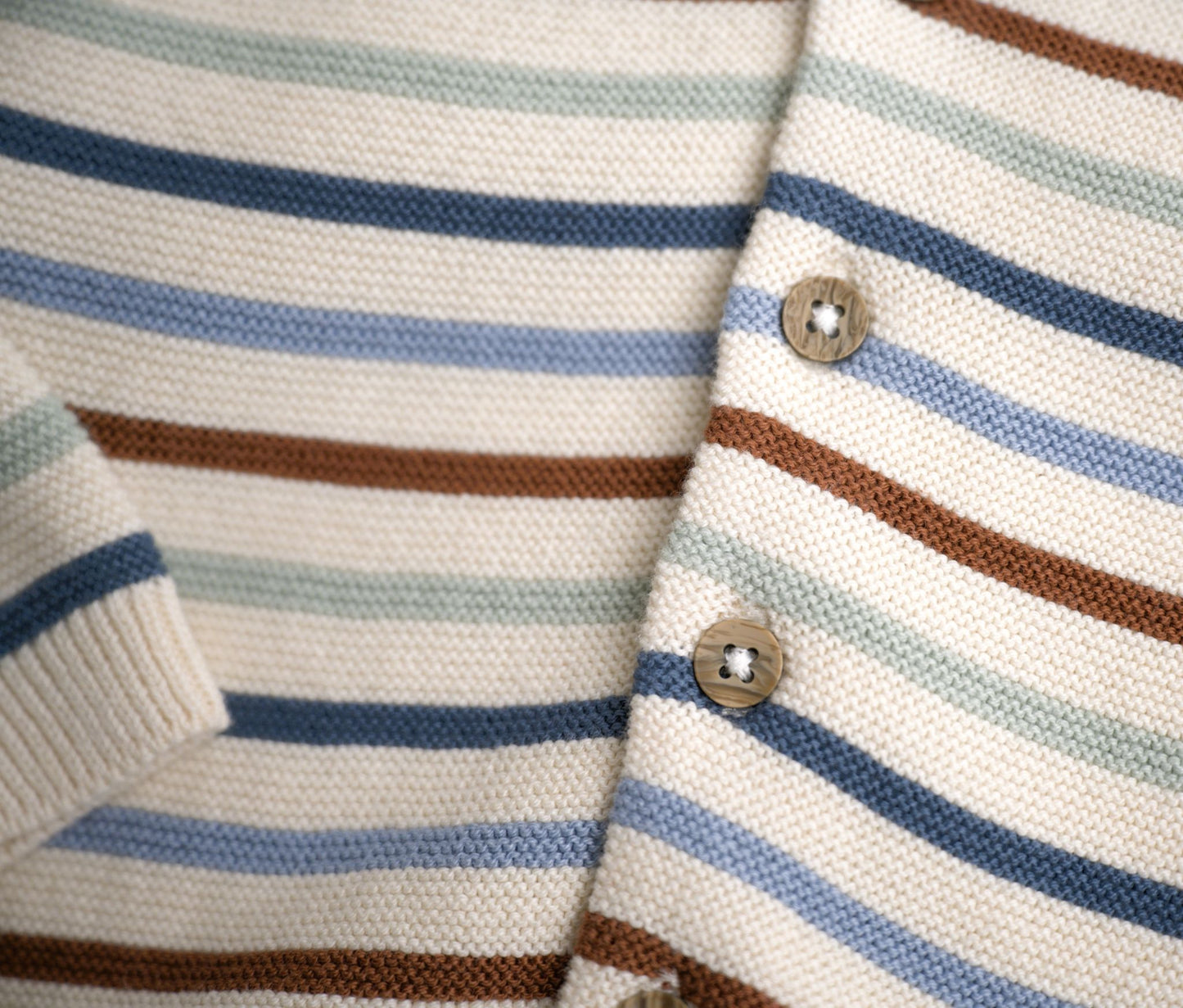 Viverano Organics Multicolor Stripe Hooded Sweater Baby Cardigan (Organic) – Multicolor Stripe