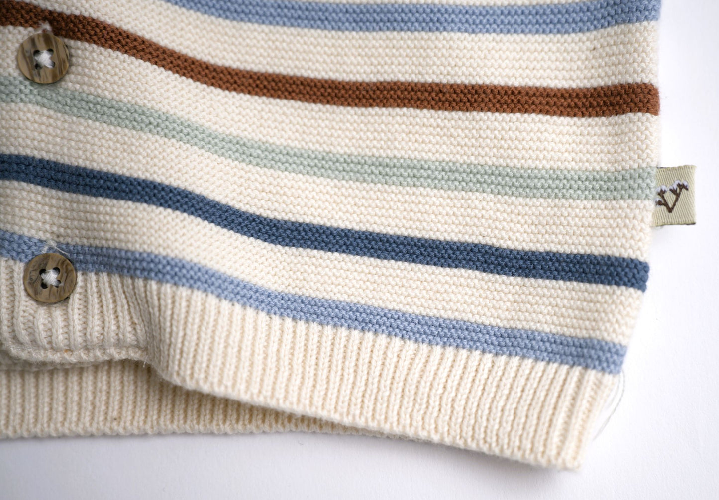 Viverano Organics Multicolor Stripe Hooded Sweater Baby Cardigan (Organic) – Multicolor Stripe