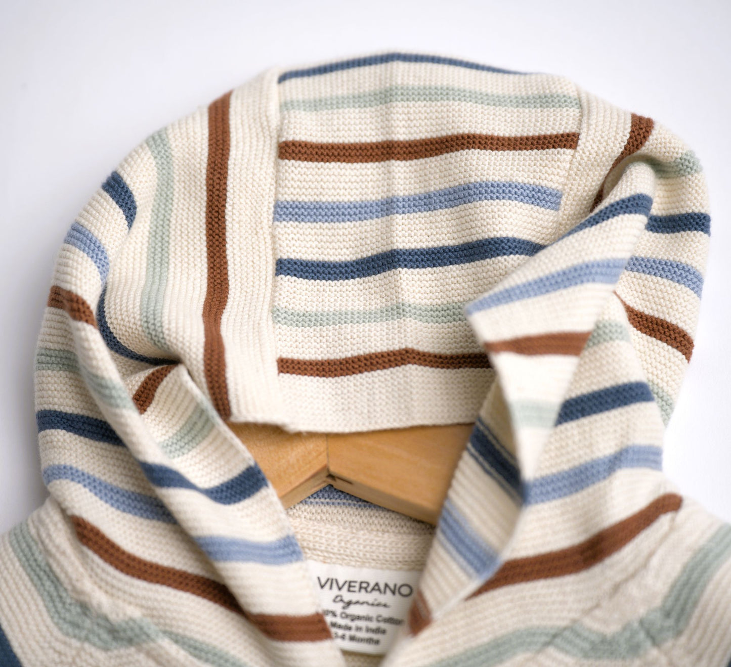 Viverano Organics Multicolor Stripe Hooded Sweater Baby Cardigan (Organic) – Multicolor Stripe