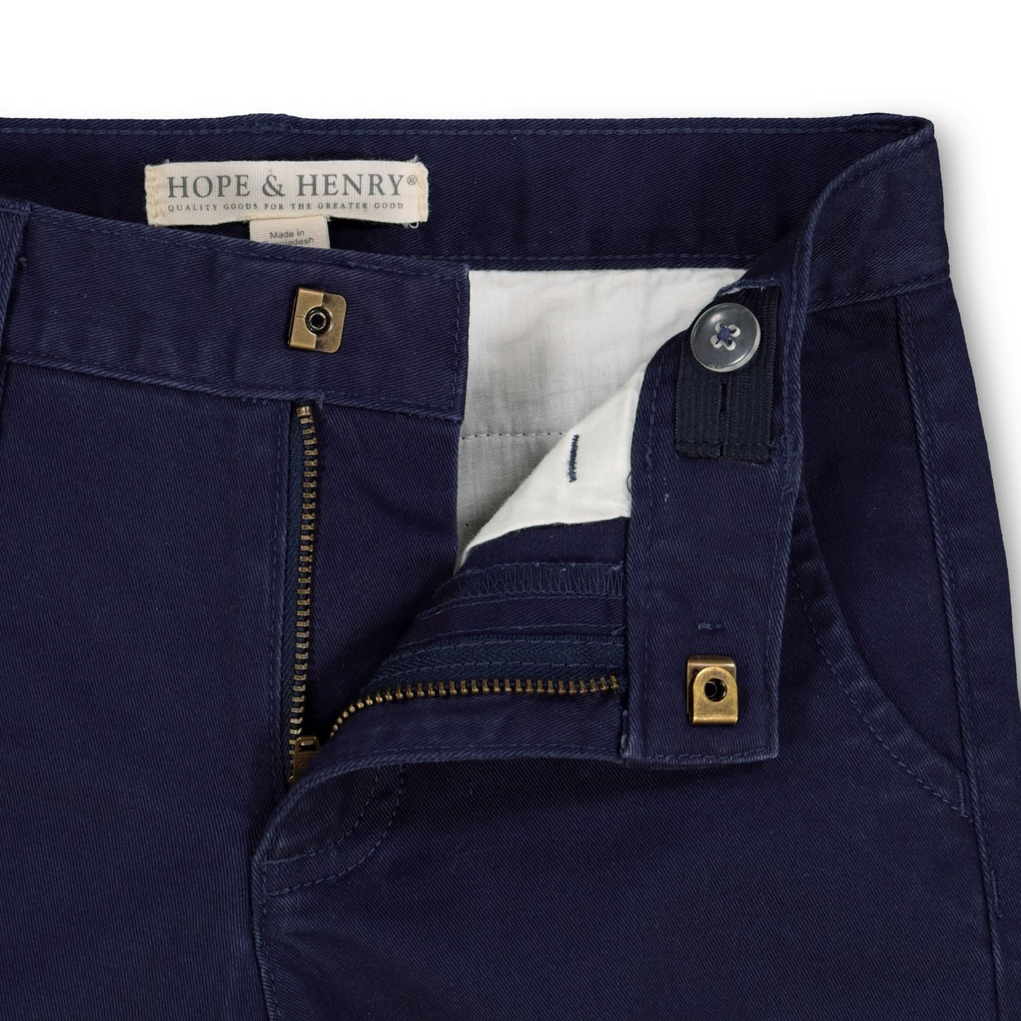 Hope and Henry Organic Stretch Twill Chino – Stretch Navy