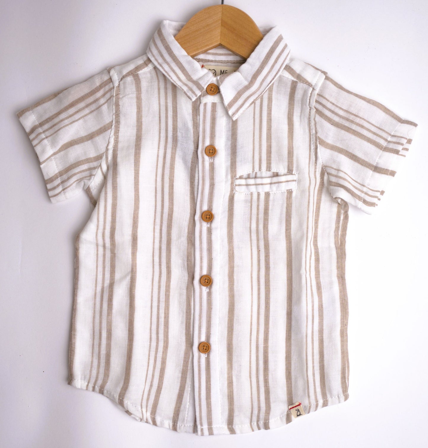 Me & Henry Newport Woven Shirt – Cream/Beige Stripe