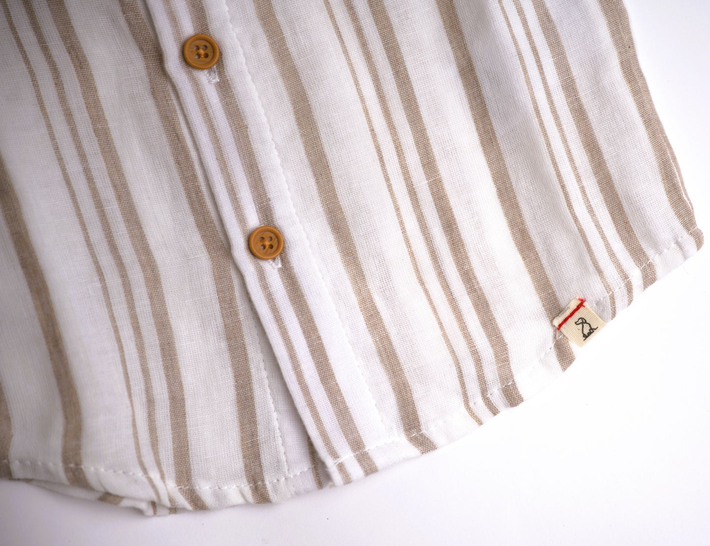 Me & Henry Newport Woven Shirt – Cream/Beige Stripe