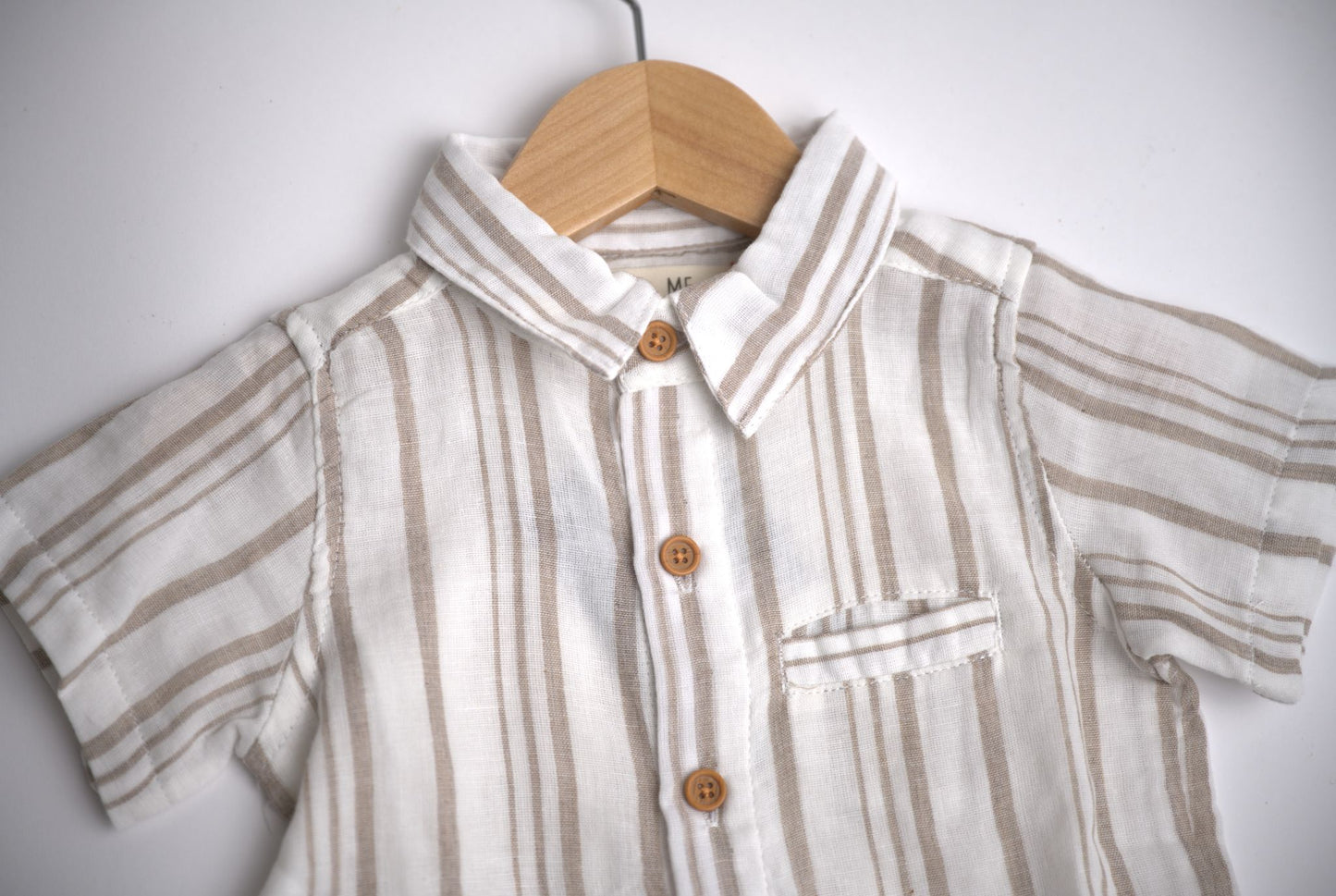 Me & Henry Newport Woven Shirt – Cream/Beige Stripe