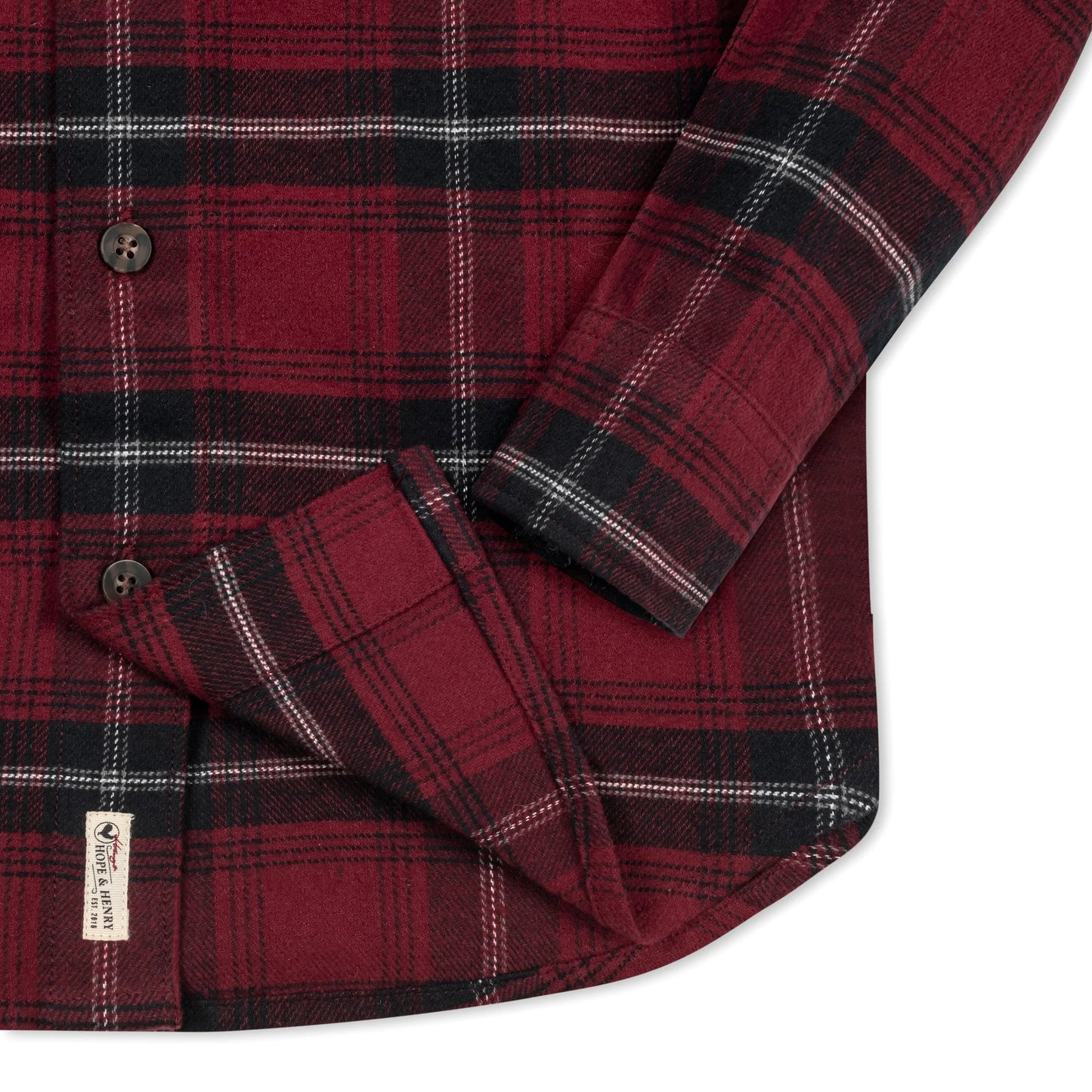 Hope and Henry Organic Flannel Shirt – Oxblood City Plaid