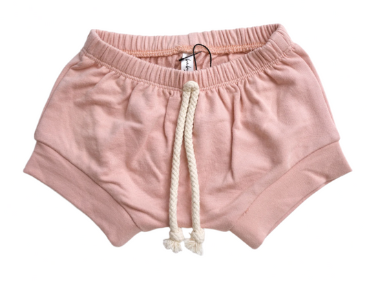 girl's pink summer drawstring shorts