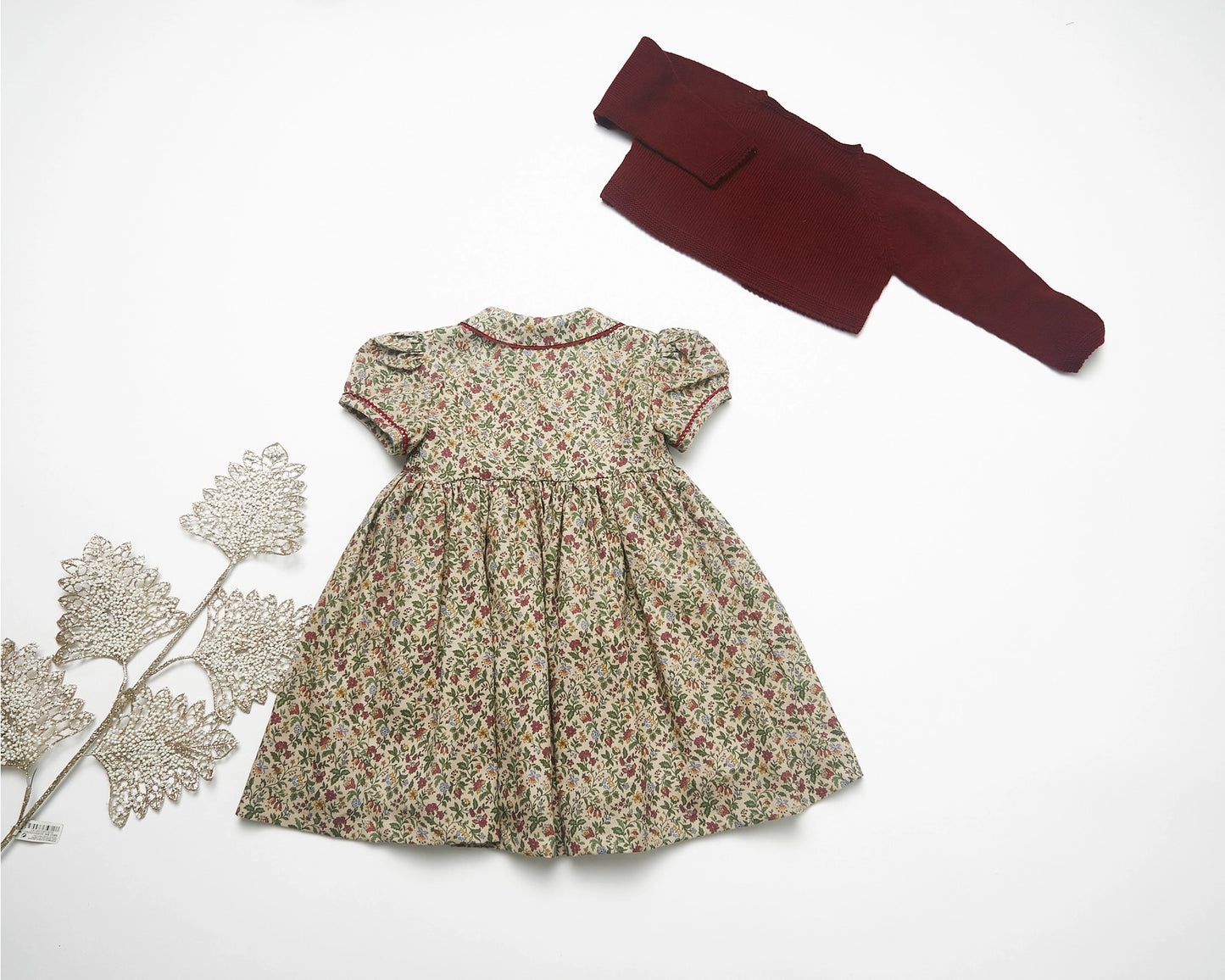 Pi&Pa Poinsettia Christmas Smock Knitted Girl's Dress