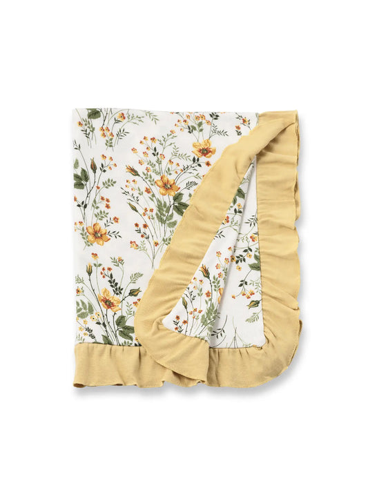 Tesa Babe Baby Girl's Pretty Petals Yellow Cotton Blanket