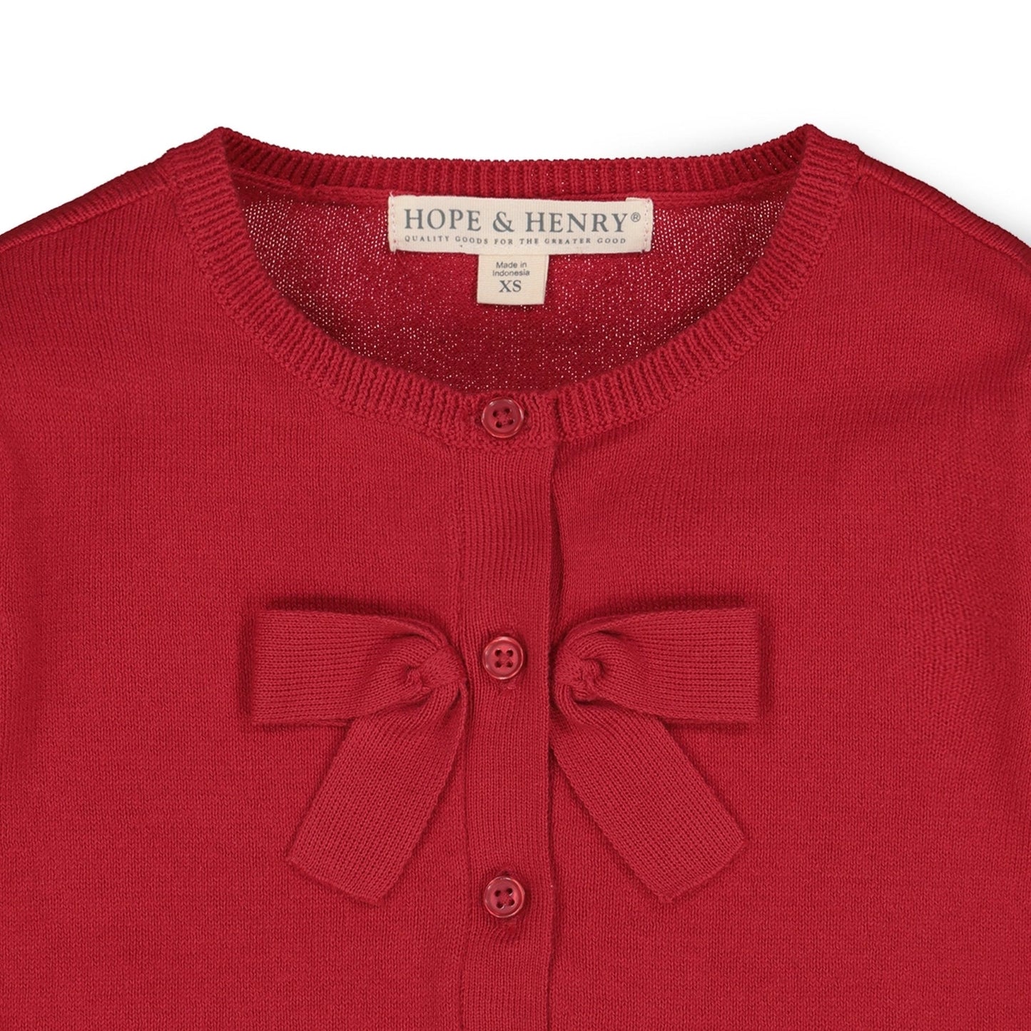 Hope and Henry Bow Front Cardigan – Red