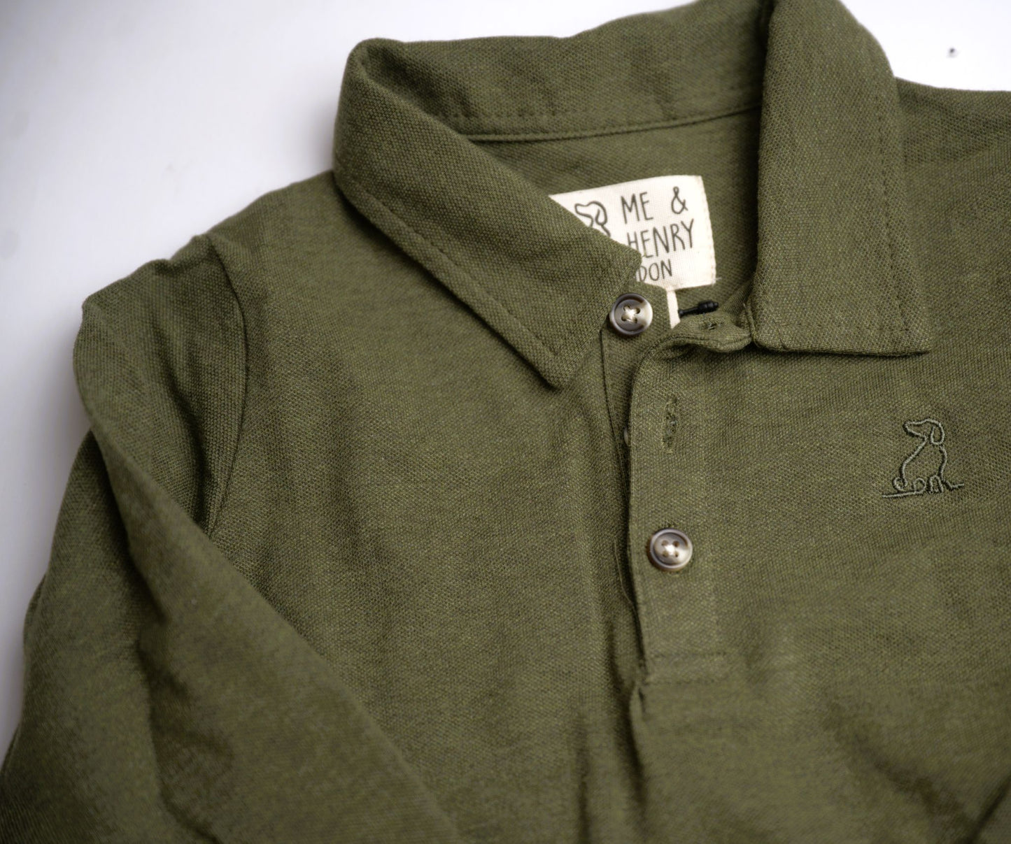 Me & Henry Seymour Pique Polo Onesie – Sage