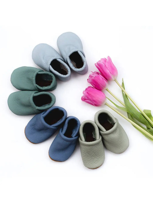 Starry Knight Design Spring Leather Loafers Baby Booties  Toddler Shoes Moccasin Tea Green