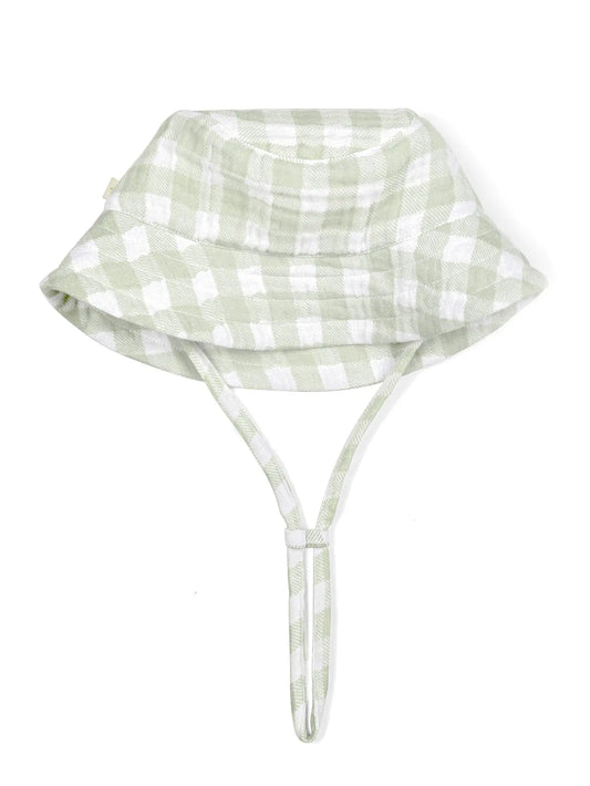 MakeMake green gingham sunhat muslin fabric
