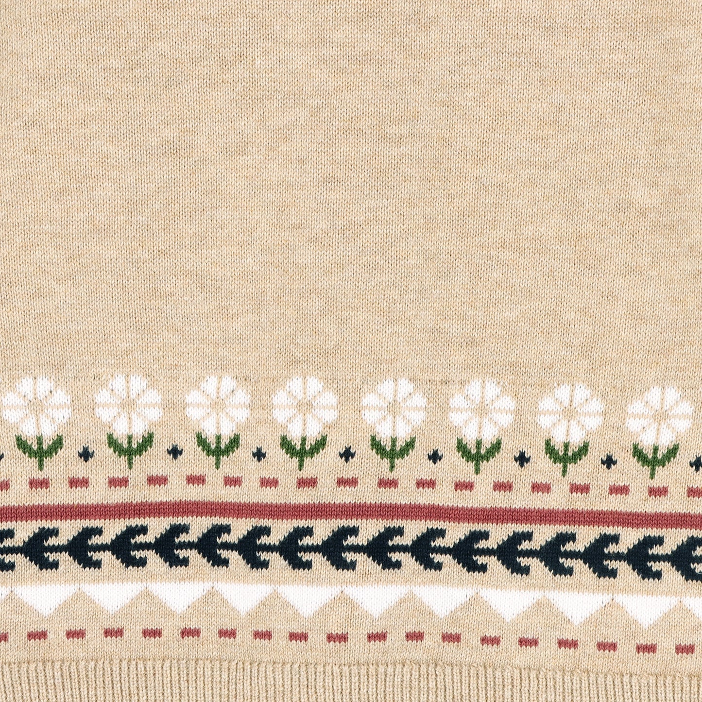 Viverano Organics Fair Isle Baby Girl Sweater Knit Dress (Organic Cotton) – Oatmeal Heather