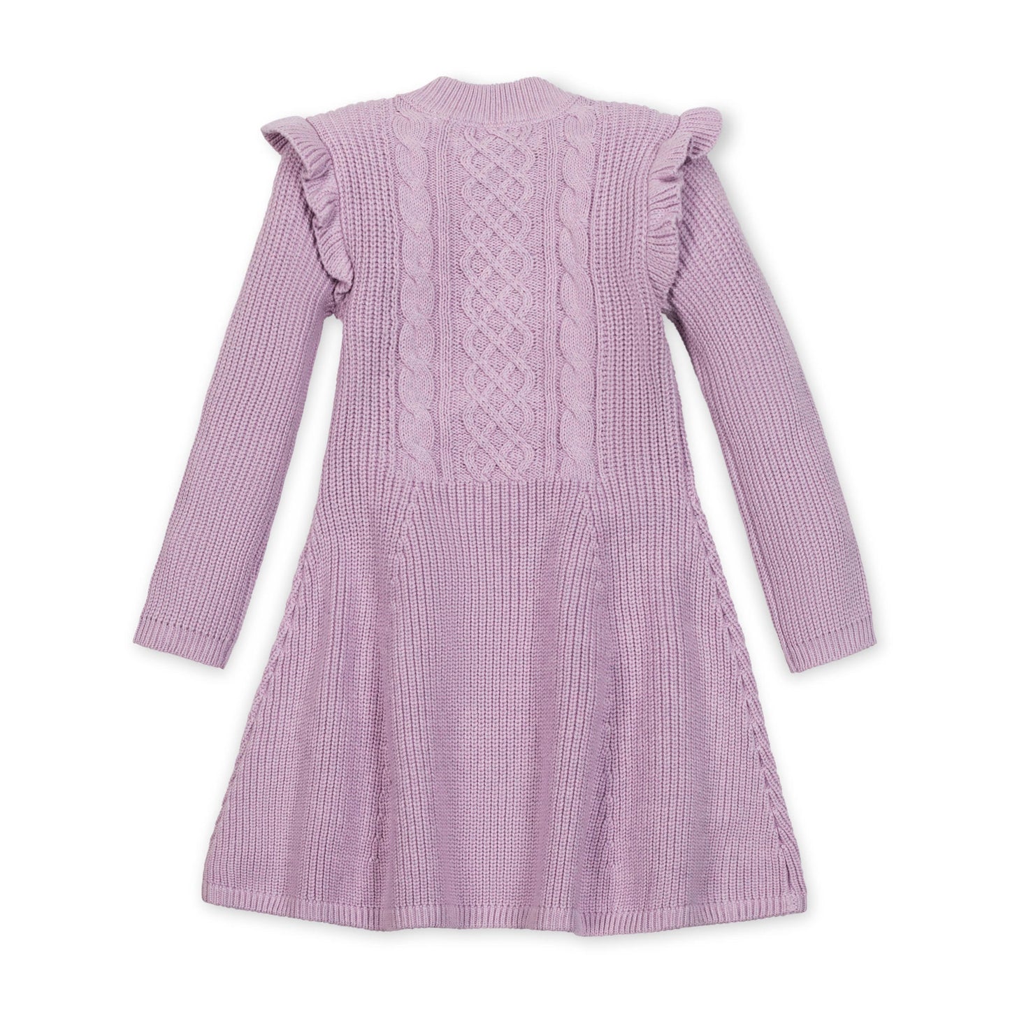Hope & Henry Organic Flutter Detail Sweater Dress - Lavender Heather