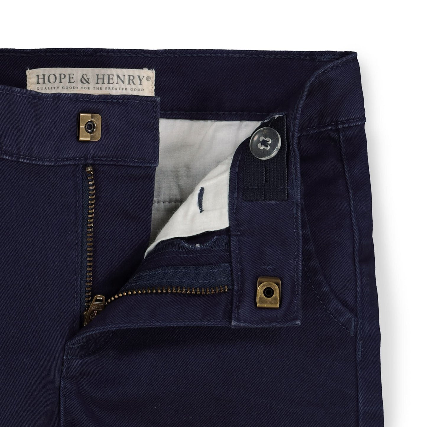 Hope & Henry Organic Skinny Stretch Twill Chino - Stretch Navy