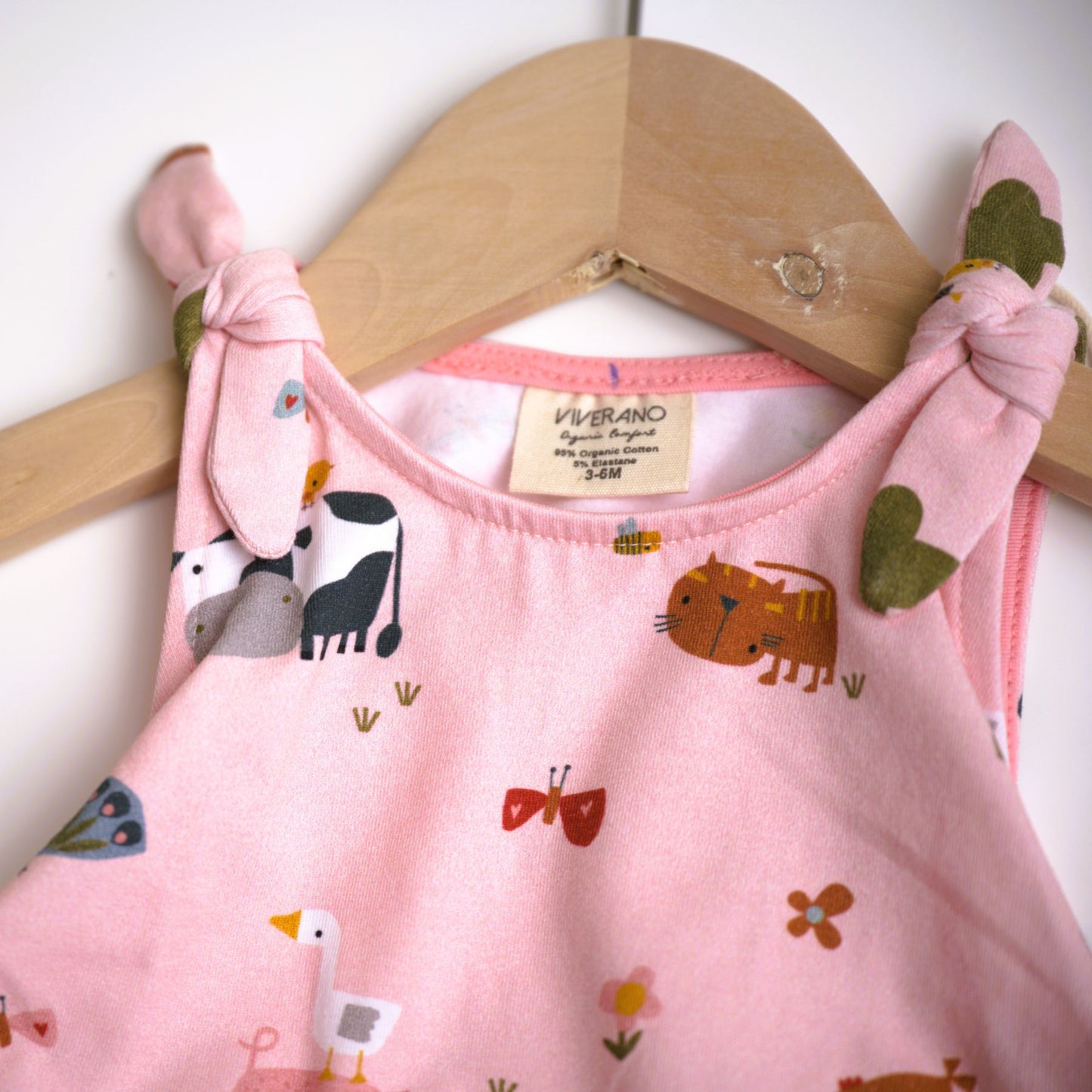 viverano farm baby girl pink playsuit tank and shorts cows chickens