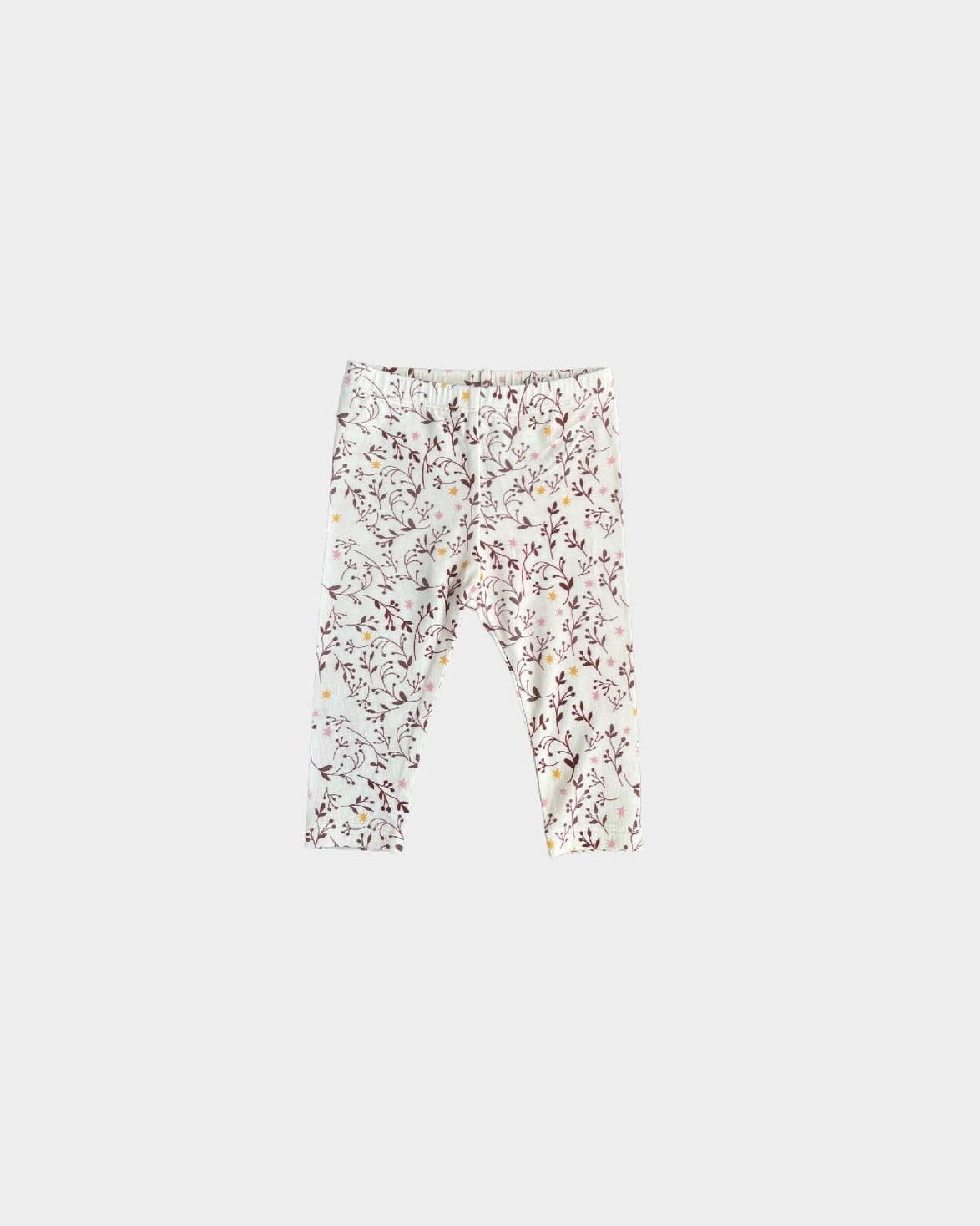 babysprouts, floral, vines, girls, leggings, white with burgandy floral detail, bamboo cotton