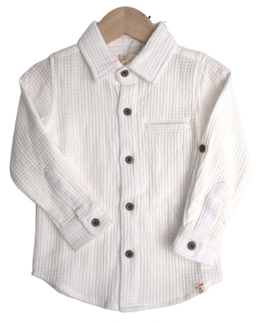 Me & Henry Atwood Woven Shirt – White Waffle