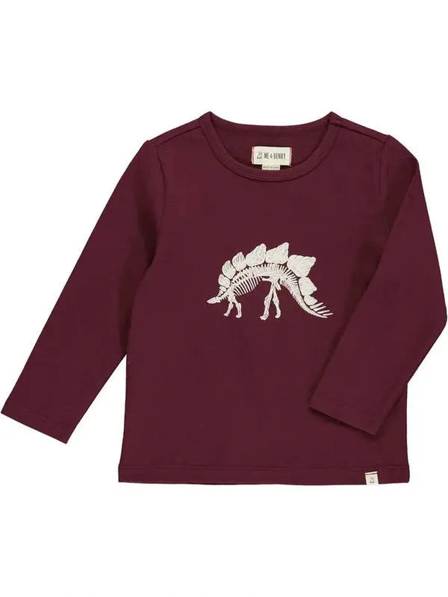 me and Henry Burgundy dino long sleeve shirt