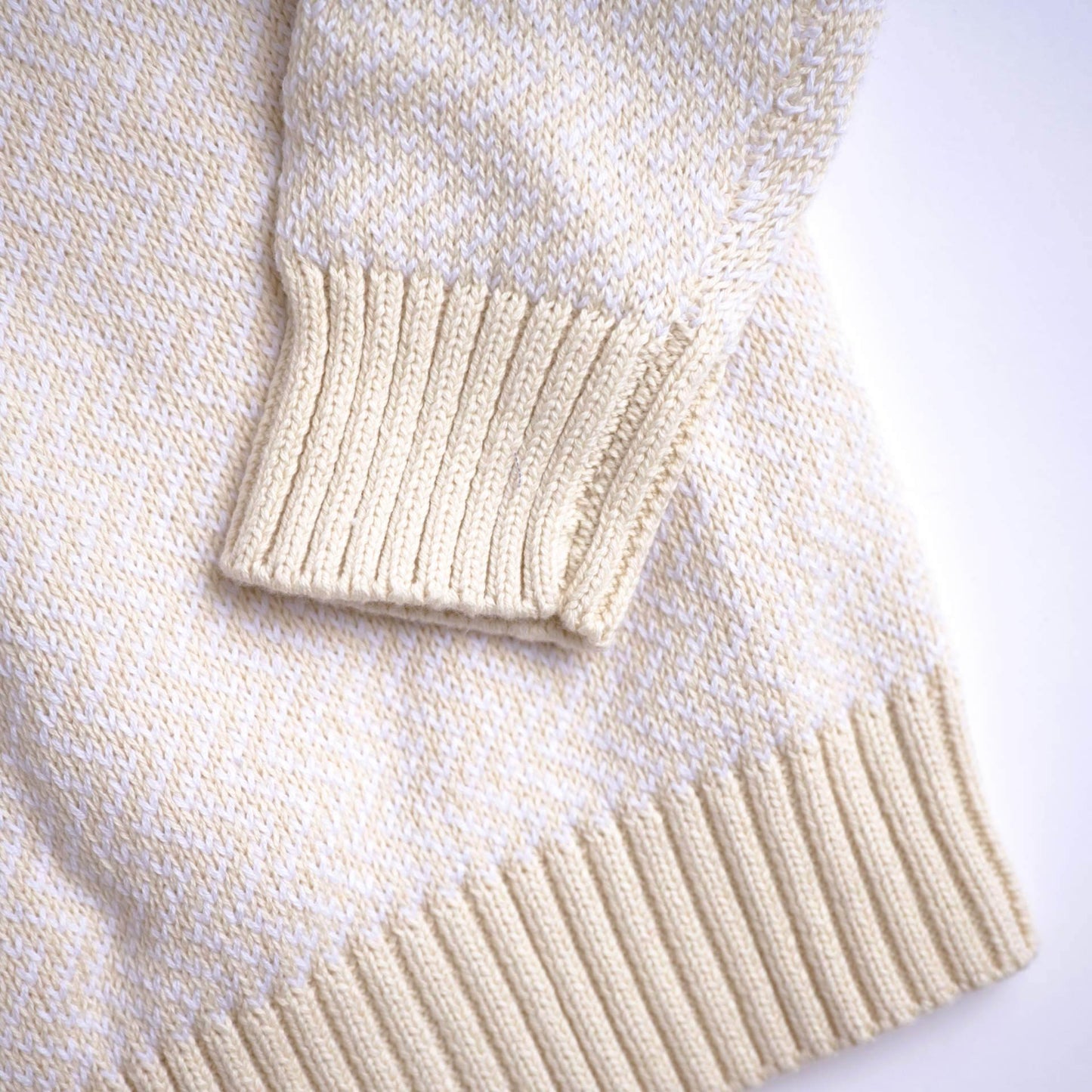 hope & henry beige chevron half-zip sweater cream
