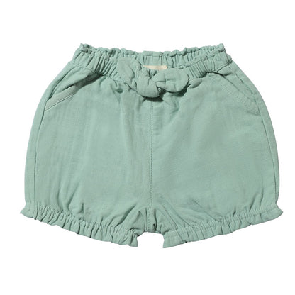 vignette, sage green bubble shorts for baby girl
