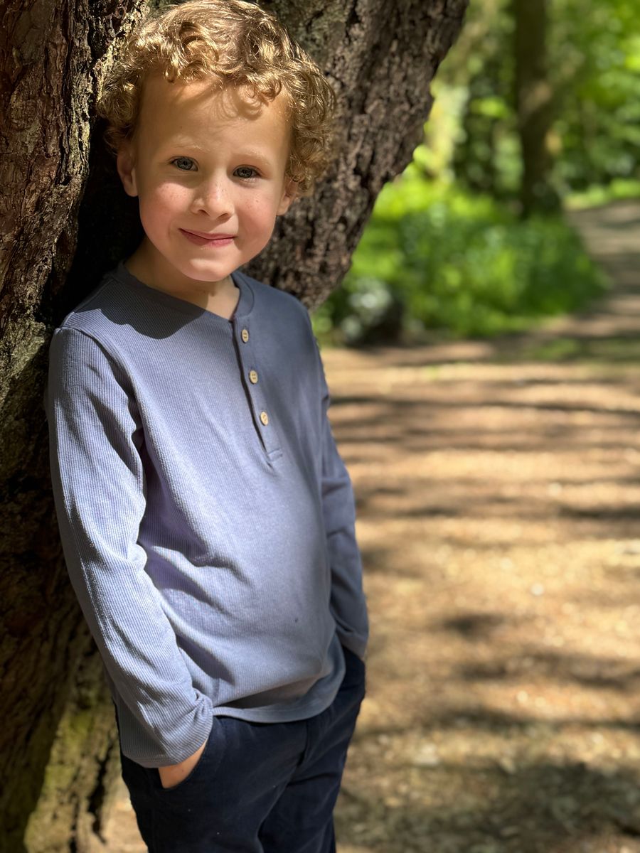 me and henry, long sleeve, blue henley, 100% cotton, slate blue, ribbed, fall favorite