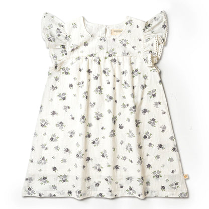 makemake, purple, floral, flutter sleeve, a-line, dress
