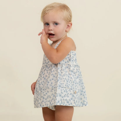 makemake, blue, floral, sleeveless top with bloomers
