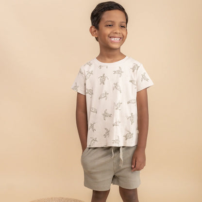 makemake, turtle, tee shirt, shorts, sage, cotton
