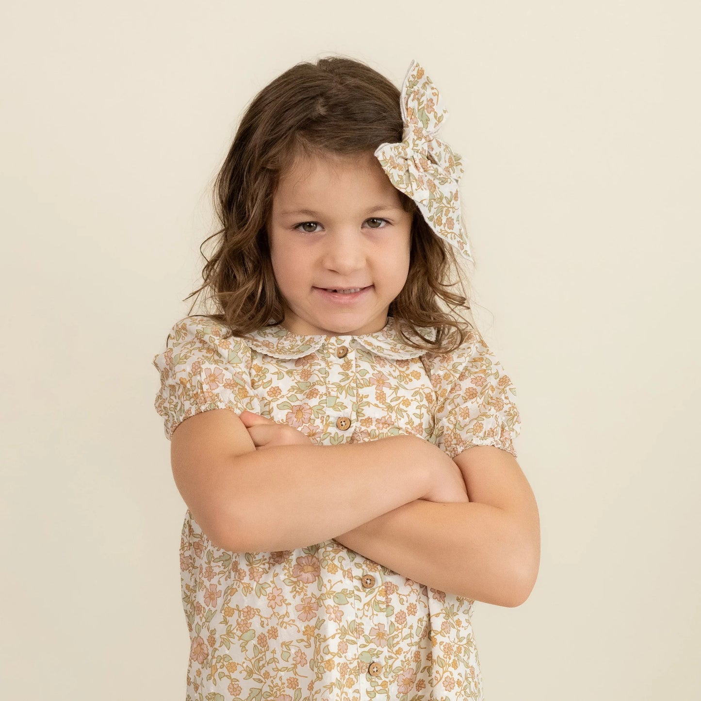 Makemake Organics Organic Hair Bow Clip - Tuscan Bloom Onesize