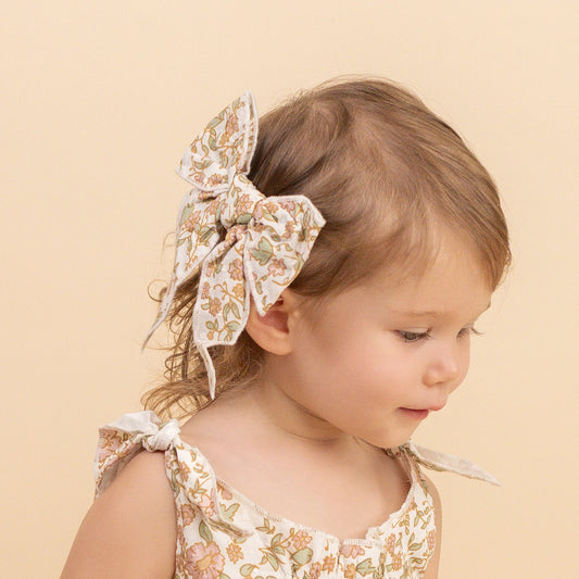 Makemake Organics Organic Hair Bow Clip - Tuscan Bloom Onesize