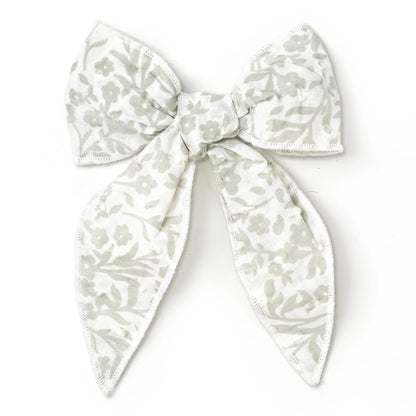 Makemake Organics Organic Hair Bow Clip - Sage Floral Onesize