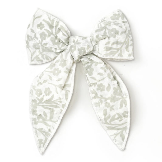 Makemake Organics Organic Hair Bow Clip - Sage Floral Onesize