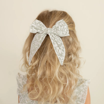 Makemake Organics Organic Hair Bow Clip - Sage Floral Onesize