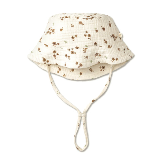 makemake, bucket hat, brown floral