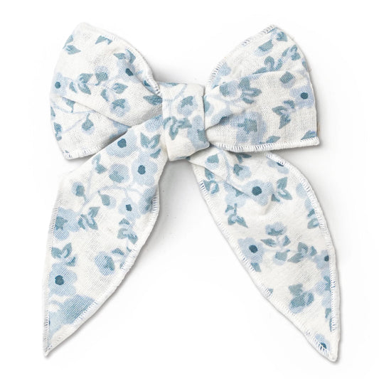 Makemake Organics Organic Hair Bow Clip – Blue Vines