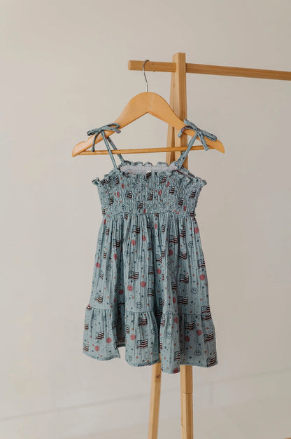 Babysprouts Clothing Company Tiered Mini Dress - Retro America