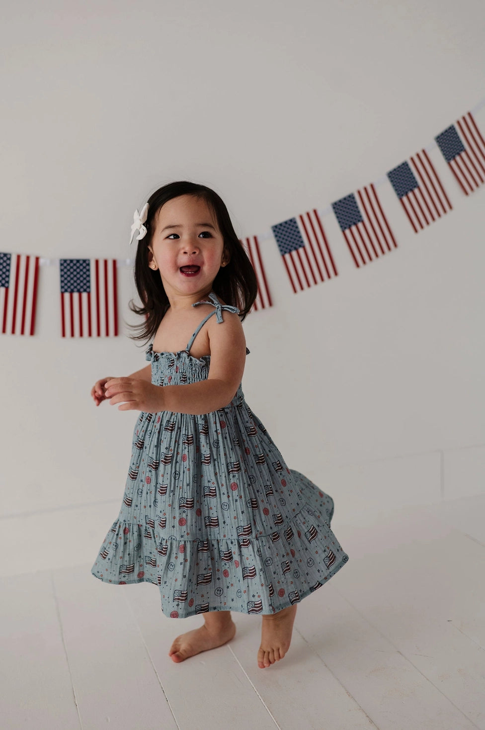 Babysprouts Clothing Company Tiered Mini Dress - Retro America