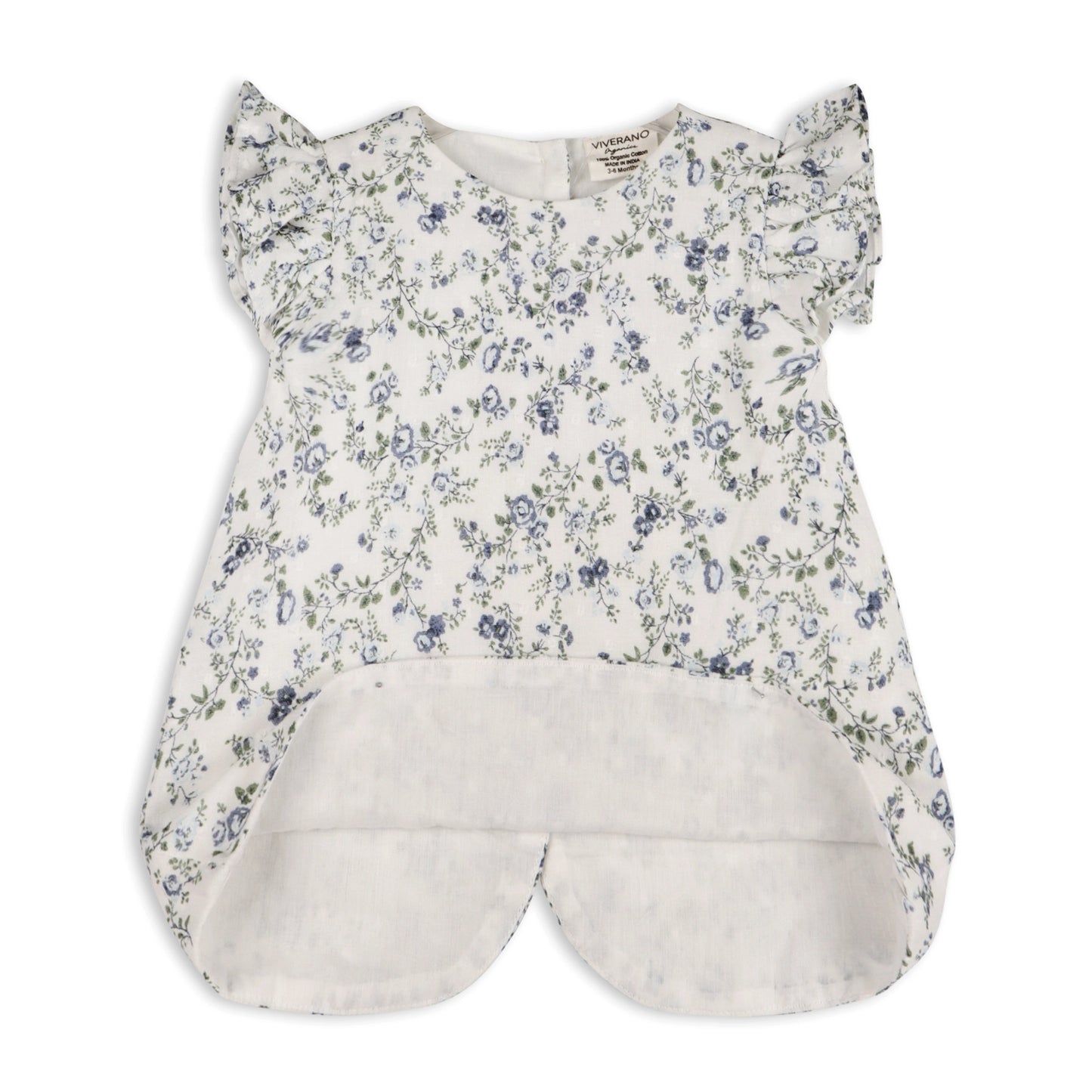 Viverano Organics Celia Floral Baby  Blouse w/Bow & Bloomer (Organic) – Navy Ditsy Floral