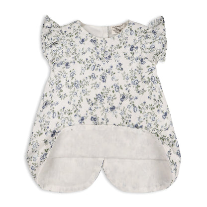 Viverano Organics Celia Floral Baby  Blouse w/Bow & Bloomer (Organic) – Navy Ditsy Floral