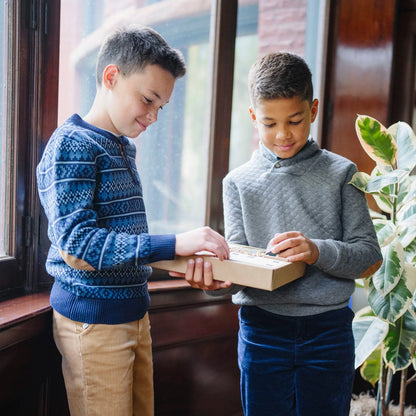 Hope & Henry Organic Sweater Henley w/Elbow Patches - Twilight Fair Isle