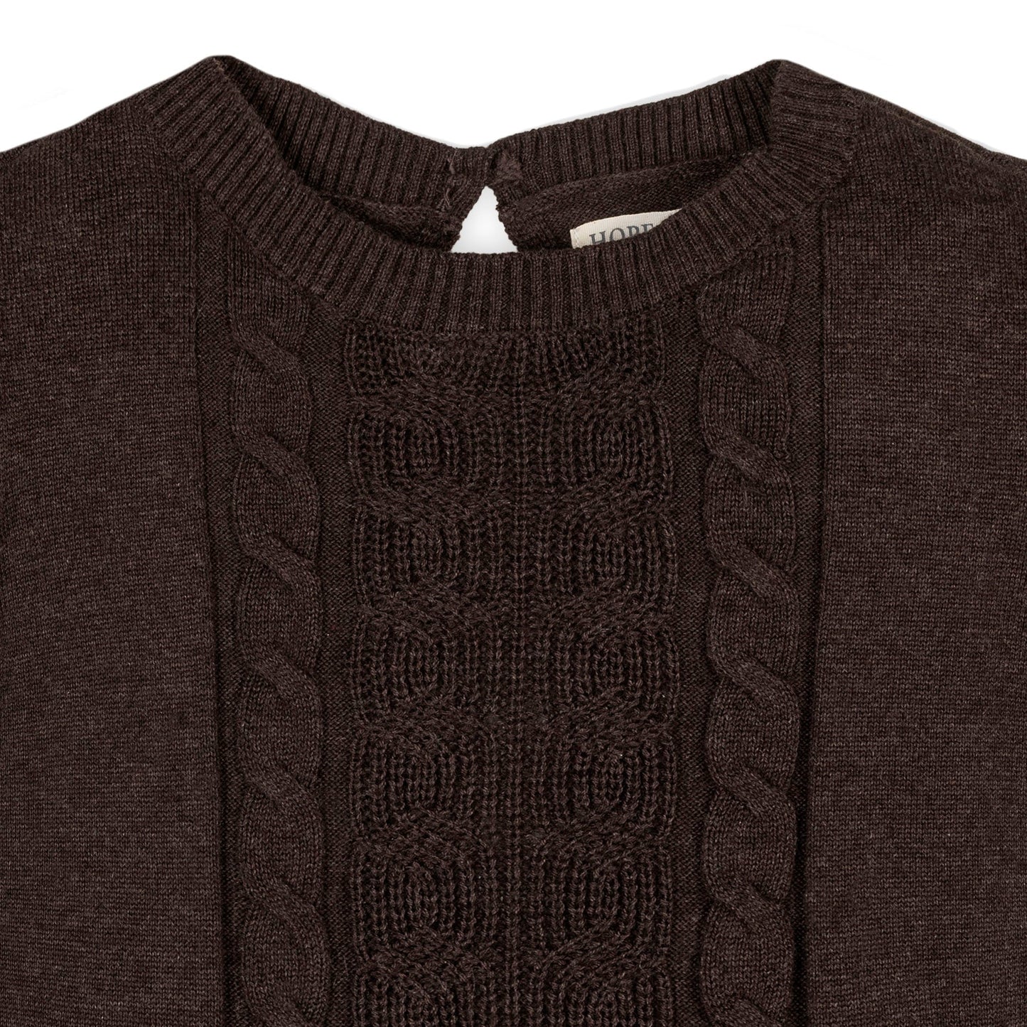 Hope & Henry Organic Flutter Sleeve Sweater Dress - Chocolate Heather