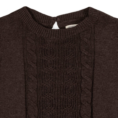 Hope & Henry Organic Flutter Sleeve Sweater Dress - Chocolate Heather