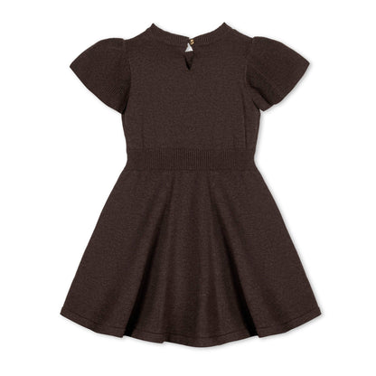 Hope & Henry Organic Flutter Sleeve Sweater Dress - Chocolate Heather