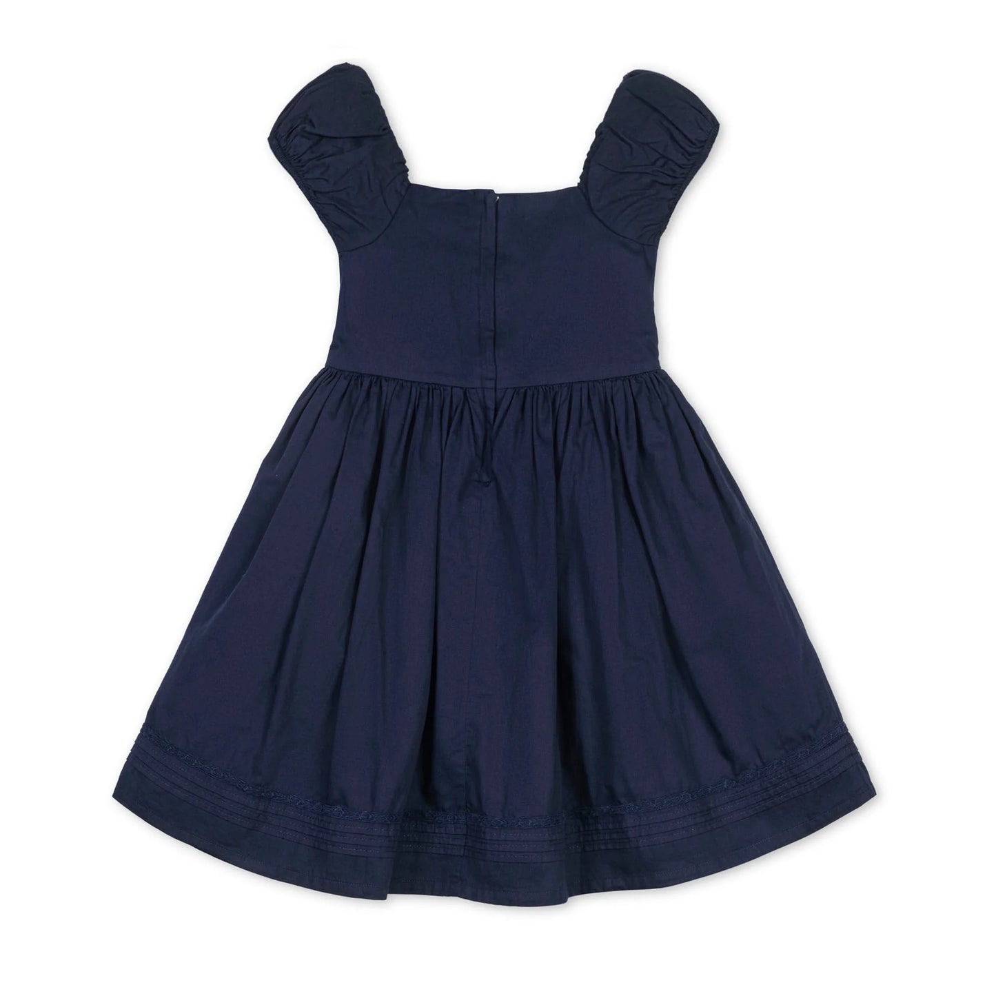 Hope & Henry Organic Puff Sleeve Pintuck Dress - Navy