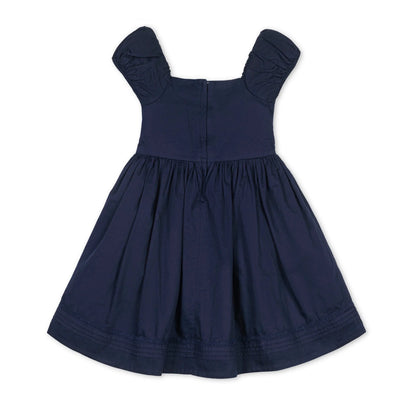 Hope & Henry Organic Puff Sleeve Pintuck Dress - Navy
